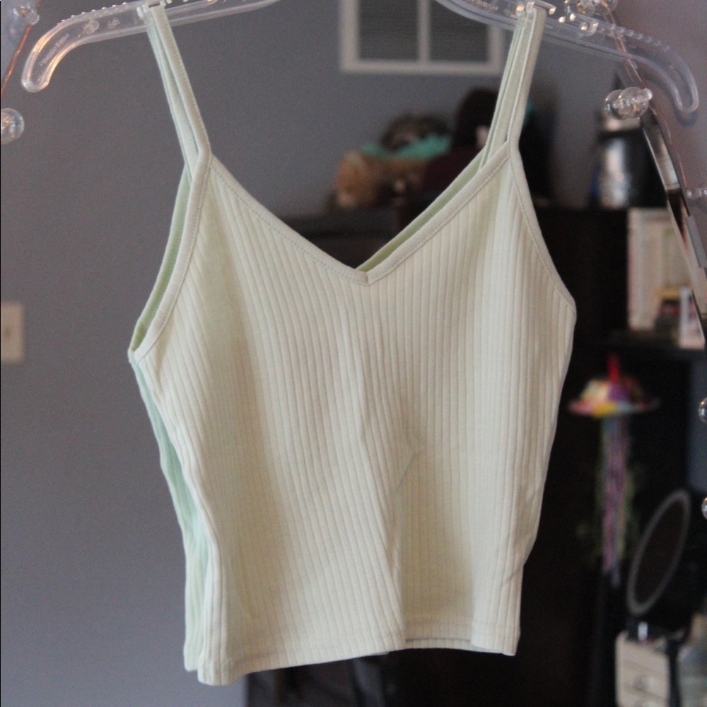 Topshop mint green cropped tank top
